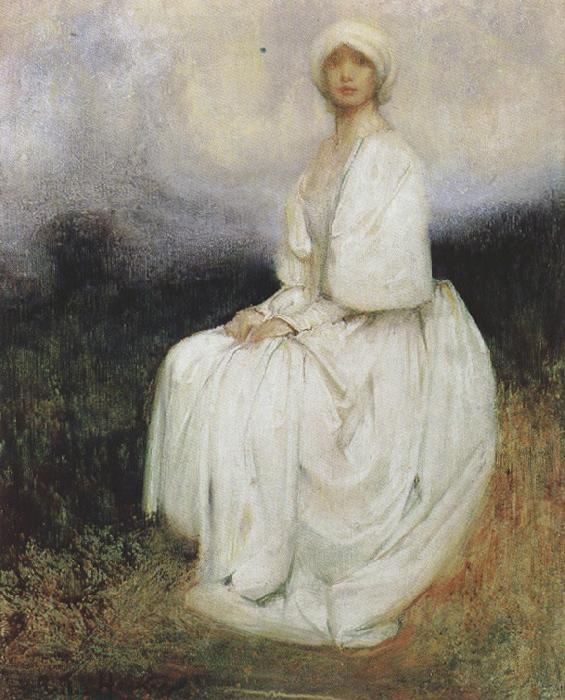 Arthur hacker,R.A. The Girl in White (mk37) oil painting picture